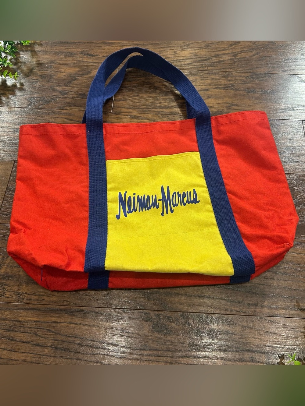 VINTAGE Neiman Marcus Canvas shopping Tote beach bag pool grocery retro vibe y2k